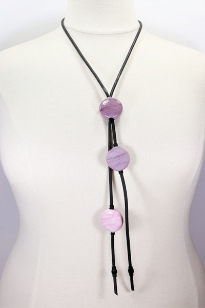 Lange Halskette aus Muranoglas violett