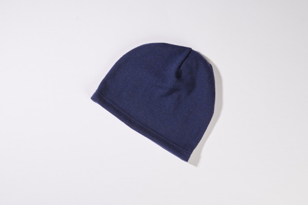 Mütze aus 100% Merinowolle in dunkelblau
