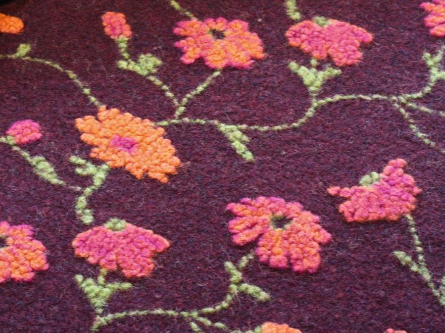Musterwalk Blumen Wolle Baumwolle Weinrot bunt