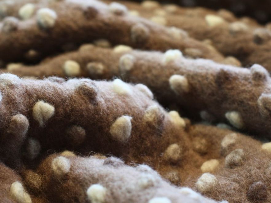 Musterwalk Wolle Baumwolle Dots Beige Braun