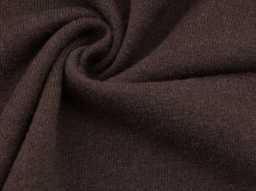 Merino Woll Strick Dunkelbraun