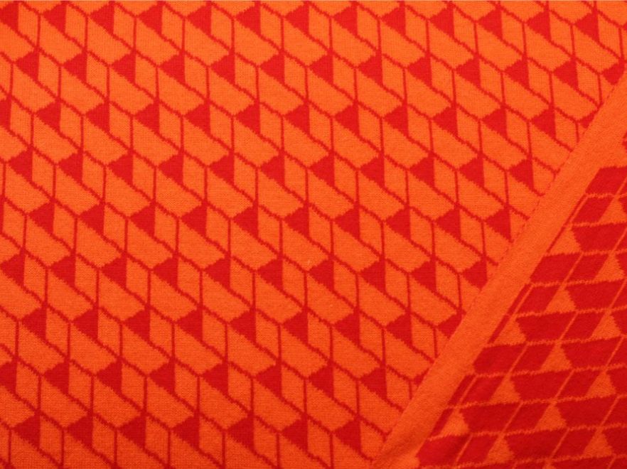 Bio Baumwoll Strick Orange Muster