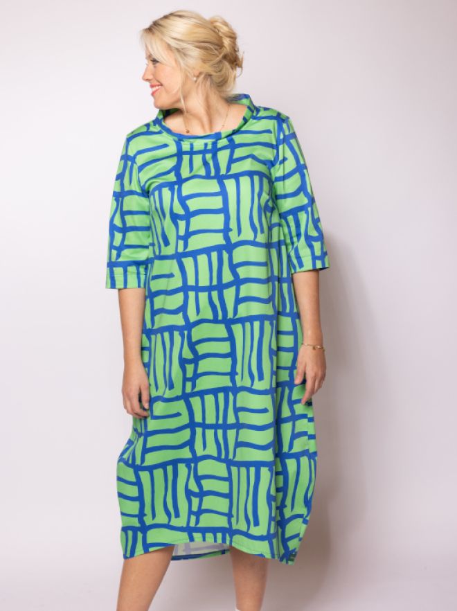 Kleid-grün-blau