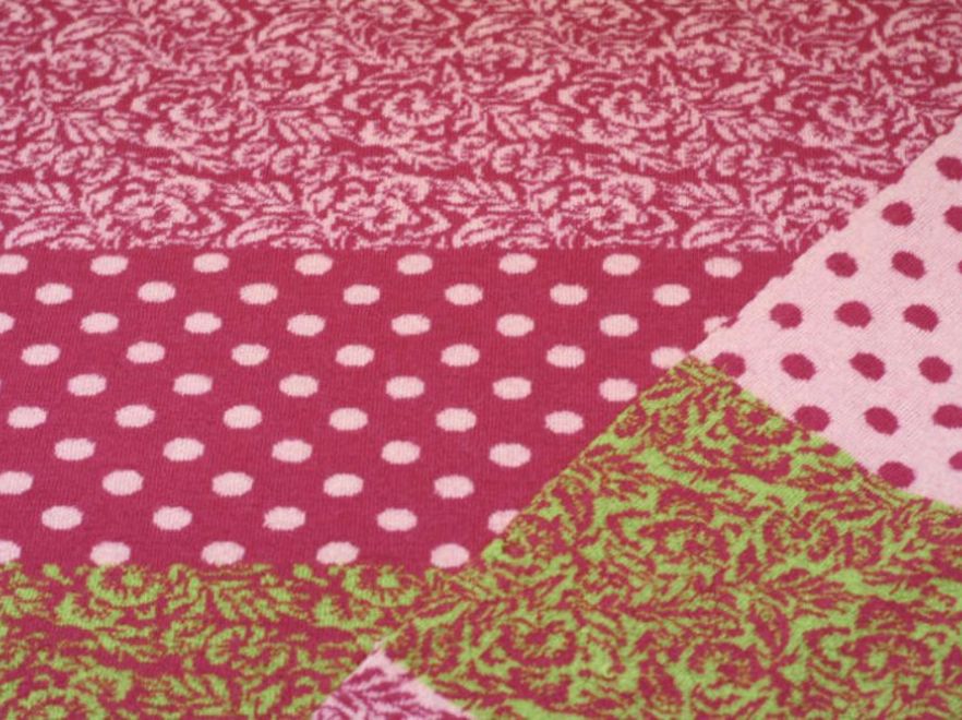 Merino jacquard pink rosa hellgrün