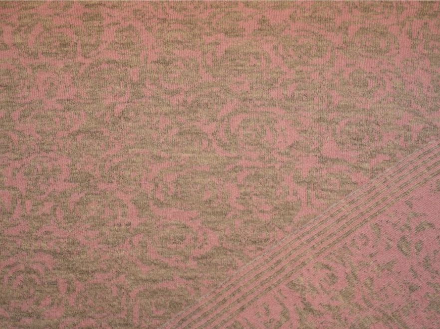 Merino Strick Doubleface Rose Rosa Grau