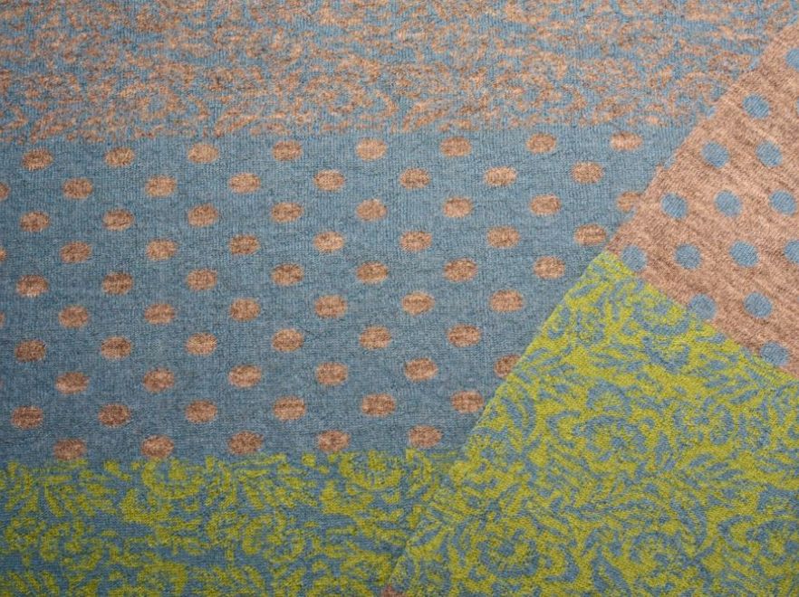 Merino Strick Jacquard Grün Petrol Braun