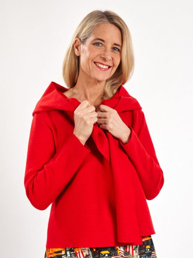 Rote Walkjacke