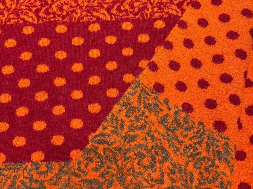 Merino Jacquard Orange Rot