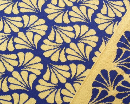 Bio Baumwolle Strick blau gelb