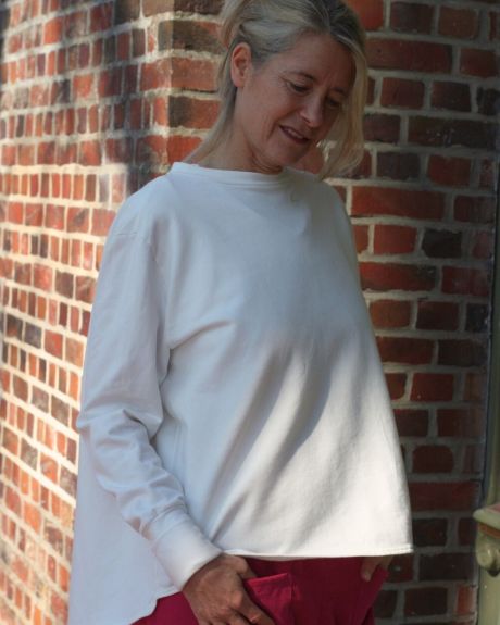 Jersey-Shirt Basic Weiß