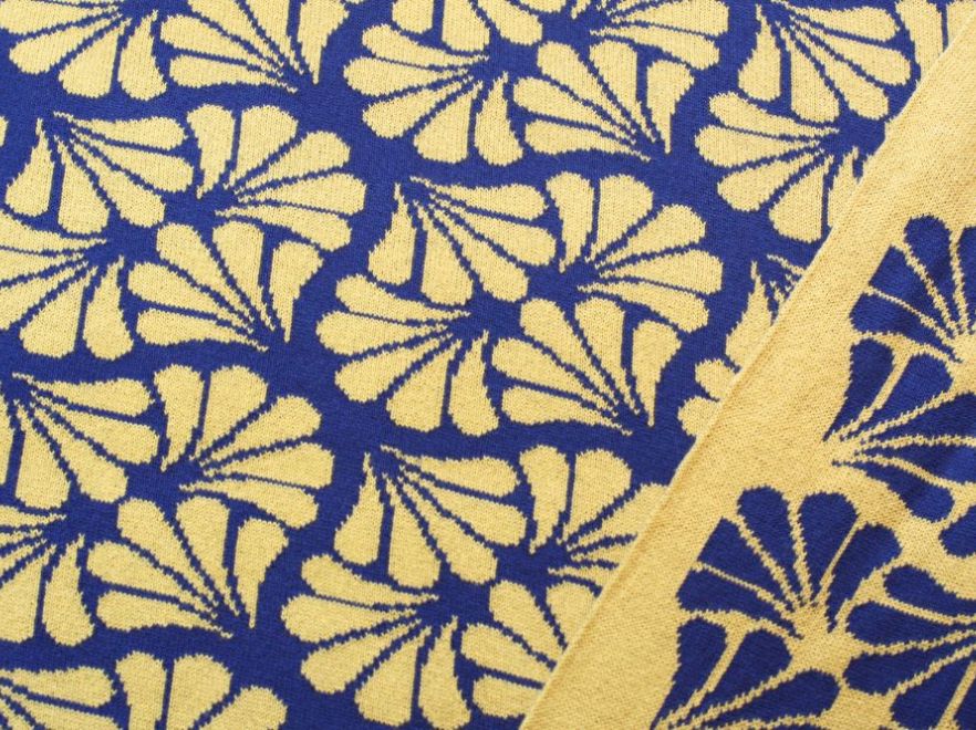 Bio Baumwolle Strick blau gelb