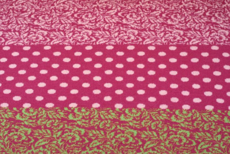 Merino Jacquard pink rosa hellgrün 2
