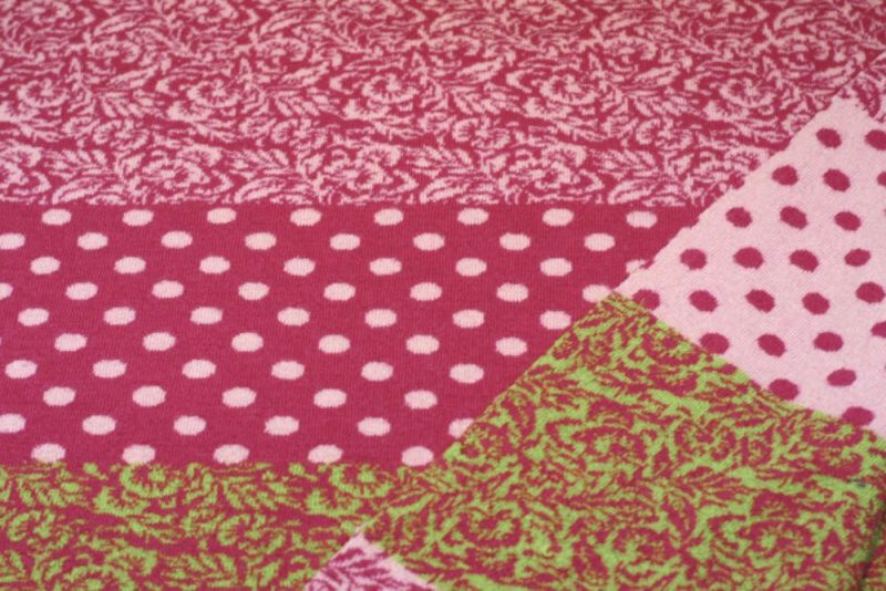 Merino jacquard pink rosa hellgrün