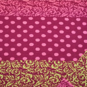 Merino Jacquard Brombeere Pink Hellgrün