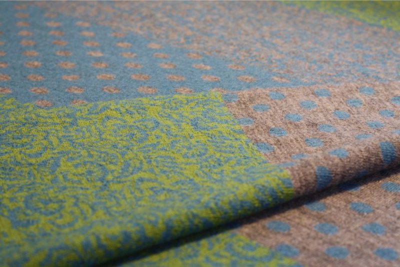 Merino Strick Jacquard Grün Petrol Braun 2
