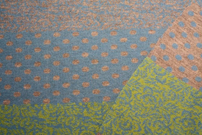 Merino Strick Jacquard Grün Petrol Braun