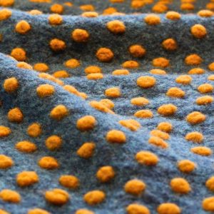 Musterwalk Dots Wolle Baumwolle Petrol Senf