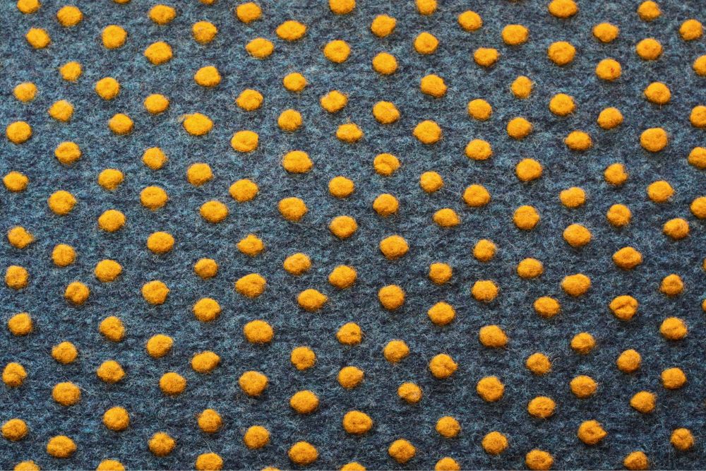 Musterwalk Dots Wolle Baumwolle Petrol Senf 2