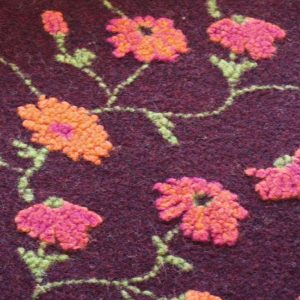 Musterwalk Blumen Wolle Baumwolle Weinrot bunt