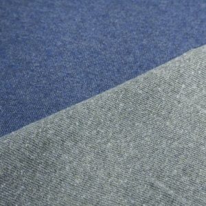 Strick Double-Face uni blau grau