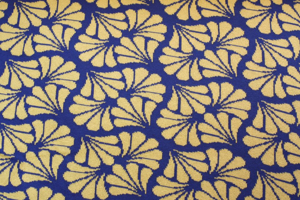 Bio Baumwoll Strick blau gelb 2