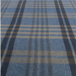 Wollflausch Karo Blau Beige
