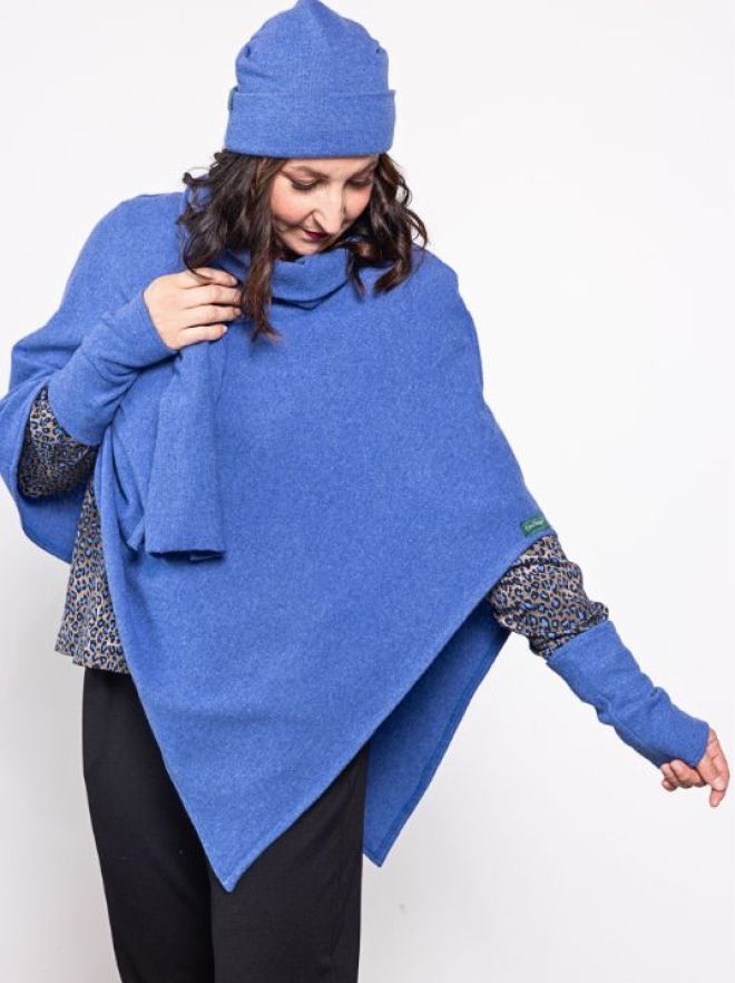 Poncho-mittelblau
