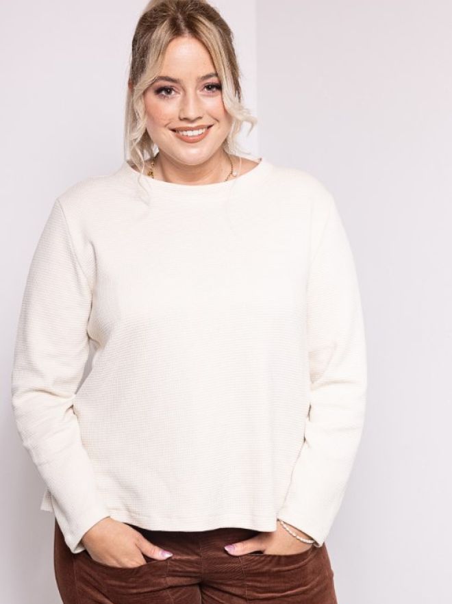 Pullover-Pikee-weiss