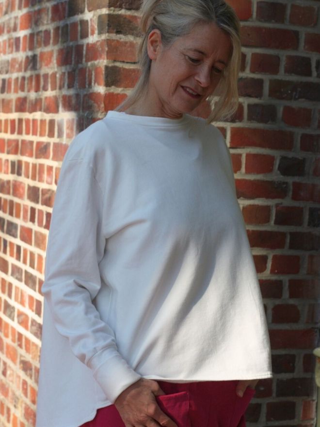 Jersey-Shirt Basic Weiß