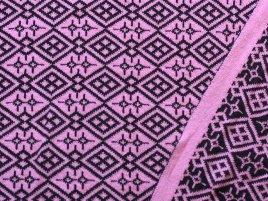 Bio Strick Baumwolle Pink Muster