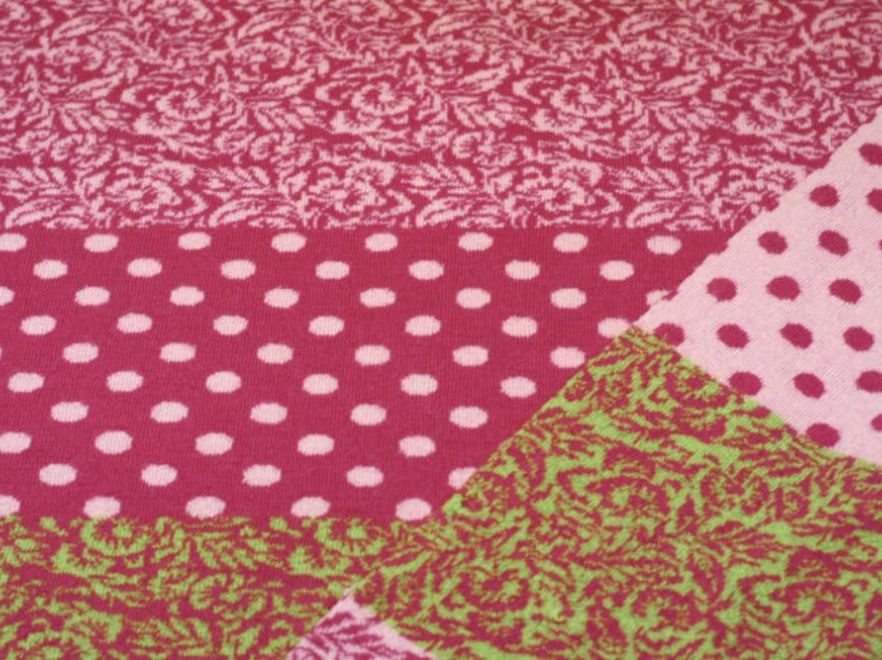Merino jacquard pink rosa hellgrün