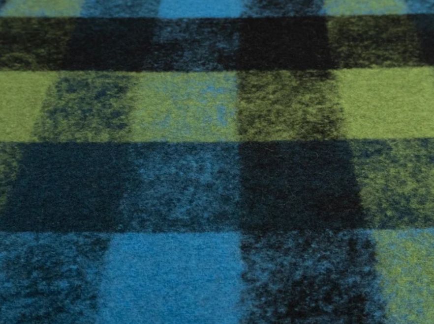 Gekochte Wolle Blau grün