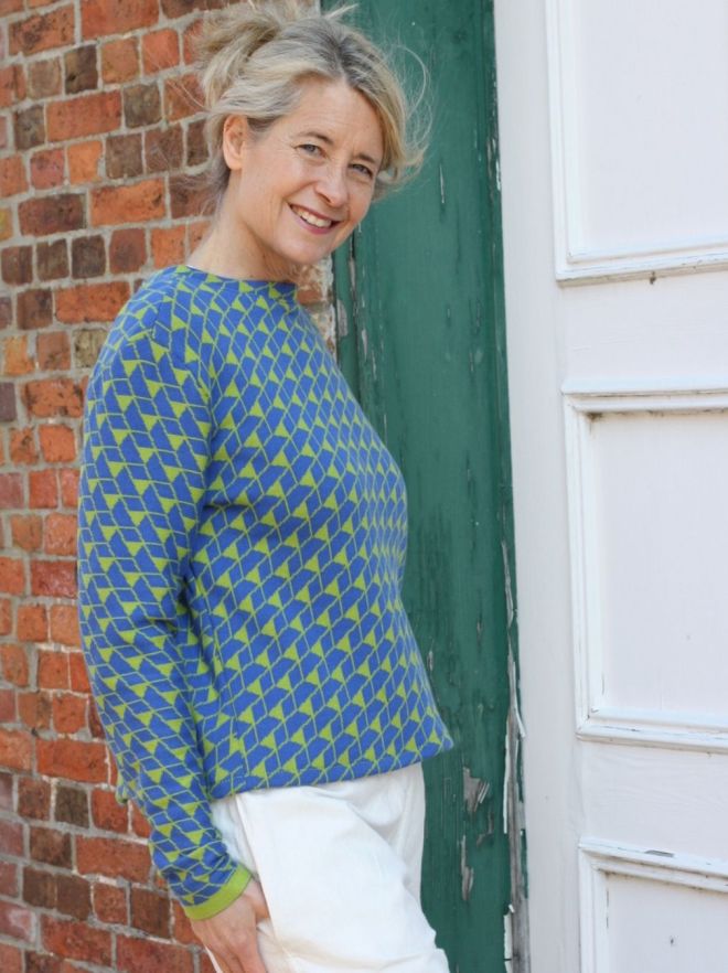 Pullover bio Baumwolle blau